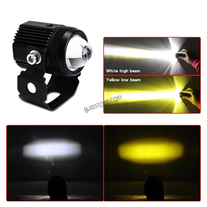 HJG Mini Drive LED Fog Light Bulb Lamp For Cars and Motorcycles Dual Color (White &amp; Yellow) With Cooling Fan 2Pcs -  Original  HJGstore.com