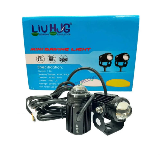 HJG Mini Drive LED Fog Light Bulb Lamp For Cars and Motorcycles Dual Color (White &amp; Yellow) With Cooling Fan 2Pcs -  Original  HJGstore.com